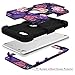 Hocase iPod Touch 7/6/5 Case, Shockproof Heavy Duty Hard Plastic Bumper+Soft Silicone Rubber Hybrid Dual Layer Protective Case for iPod touch 7th/6th/5th Generation - Violet Flowers/Black