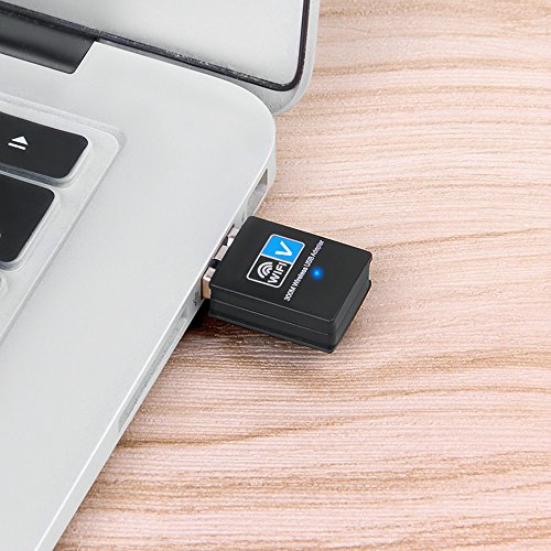 WiFi Adapter,NETVIP USB Wireless Network Adapter 300Mbps WiFi Card 2.4GHz WLAN Dongle for PC/Desktop/Tablet,Compatible with Windows XP/Vista/Win7/Win8/Mac System - Black