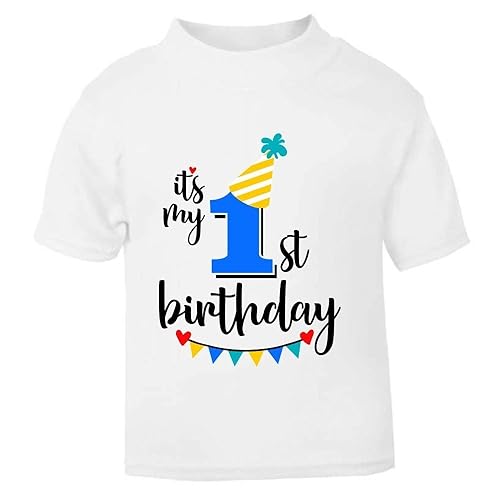It's My 1st First Birthday TShirt Childrens Kids T Shirt Boys Cake Smash (12 Years) Amazon