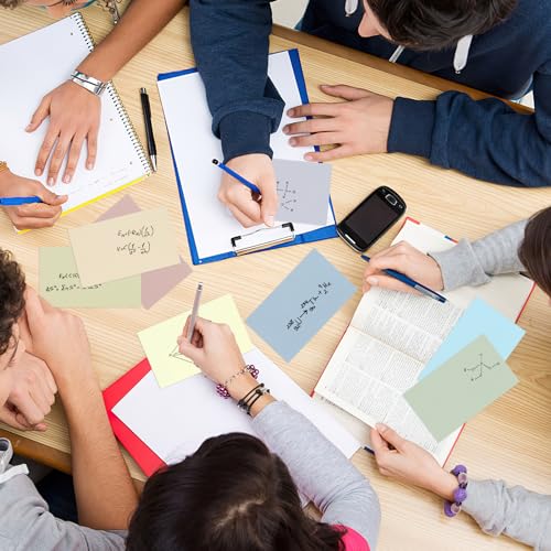 Koogel 400 Stück Karteikarten, 12,7x7.6cm Karteikarten Bunte Karteikarten Lernkarten für Schule, Lernen, Büro, Spielkarten