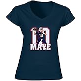 Drake Maye 10 New England Ladies V-Neck Shirt T-Shirt