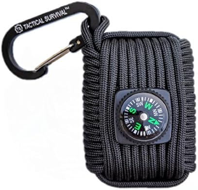 Paracord Survival Grenade Kit by Tactical Survival, 10+ Tools in one compact, lightweight &amp; portable Keychain! Emergency kit includes Compass, tinder, Fire starter, Fishing gear and more!