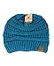 NYFASHION101 Exclusive Unisex Two Tone Warm Cable Knit Thick Beanie Cap