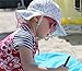 Baby Sun Hat with Chin Strap, Drawstring Adjust Head Size, Breathable 50+ UPF (S: 0 - 9m, White )