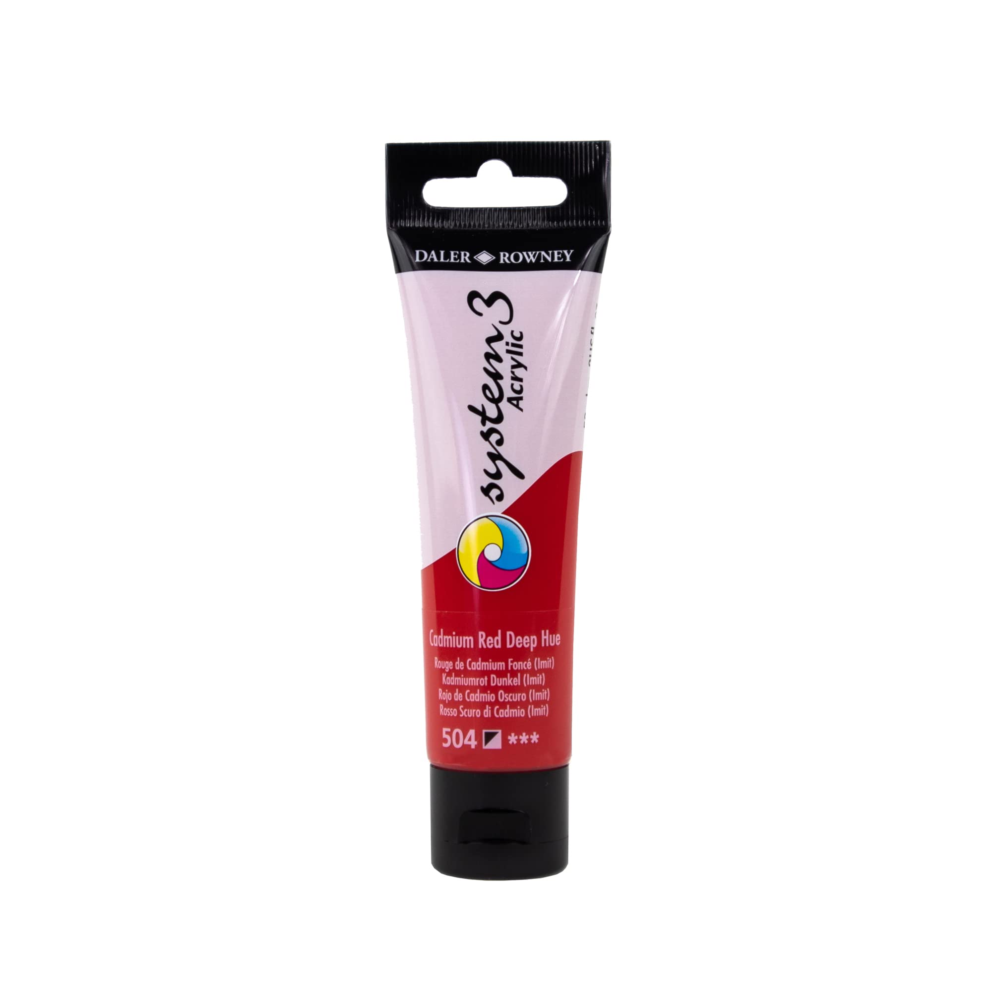Daler-Rowney System3 Acrylic Paint, Plastic Tube, 2oz - 59 ml, Cadmium Red Deep Hue