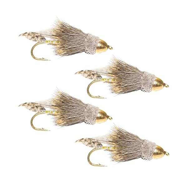 The-Fly-Fishing-Place-Cone-Head-Muddler-Minnow-Fly-Fishing-Flies-Bass-and-Trout-Streamers-Set-of-4-Flies-Size-10