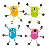 Baker Ross Monster Wall Crawlers for Children 4 Assorted Designs Perfect Party Bag Filler (Pack of 6)