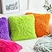 MIULEE Pack of 2 Luxury Faux Fur Throw Pillow Cover Deluxe Winter Decorative Plush Pillow Case Cushion Cover Shell for Sofa Bedroom Car 18 x 18 Inch Purple