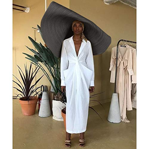 Fashion Large Sun Hat Beach Anti-UV Sun Protection Foldable Straw Cap Cover Up ... (Black)