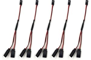 skrnrhrery Servo Y Adapter Cable, servo y Cable Male and Female Plug, 1 to 2 y servo Connector Cable for rc Plane and car servo y Connector 30 core Wire servo y Extension Cable(5Pcs30cm)