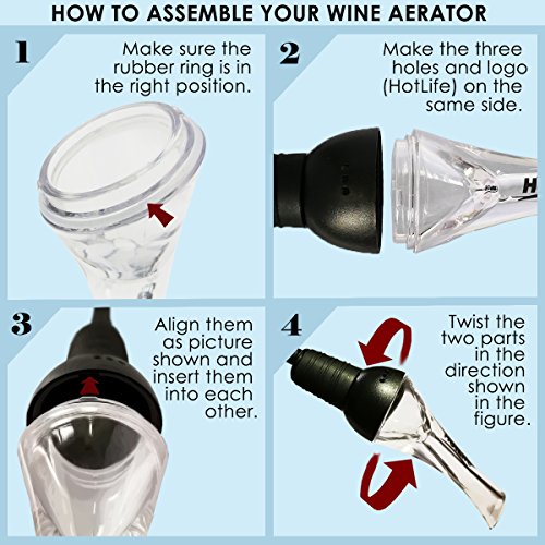 HotLife Premium Wine Aerator Pourer - Wine Decanter Spout and Best Wine Pourer - Thumbnail 4