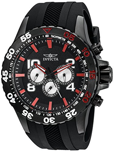 Invicta Men's 20376SYB Aviator Analog Display Swiss Quartz Black Watch