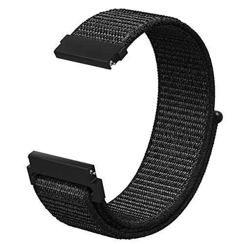 MoKo Band Compatible with Gear S3, Fine Woven Nylon Quick Release Strap for Samsung Gear S3 Frontier/S3 Classic/Galaxy Watch 46mm/Moto 360 2nd Gen 46mm/Fenix Chronos Watch, Black