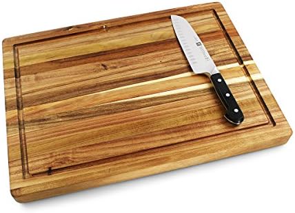Villa Acacia Large Cutting Board with Juice Groove 20 x 15 x 1.25 Inch