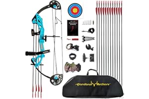 PANDARUS Compound Bow Archery for Youth and Beginner, Right Handed,19”-28” Draw Length,15-29 Lbs Draw Weight, 260 fps