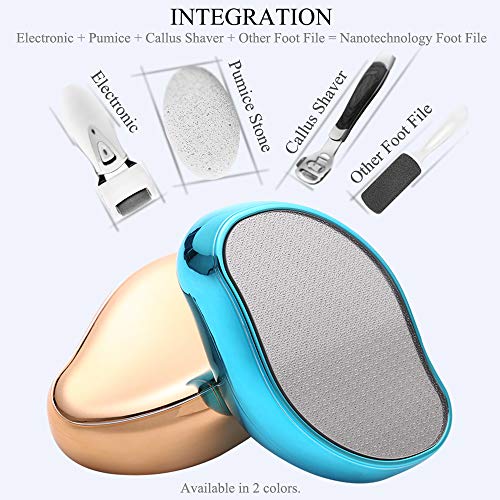 Feiyang Smart Foot File & Pumice Stone,Professional Pedicure Tools for Dead Skin Callus Remover - Exfoliates Feet & Smooths Skin (Green-blue)