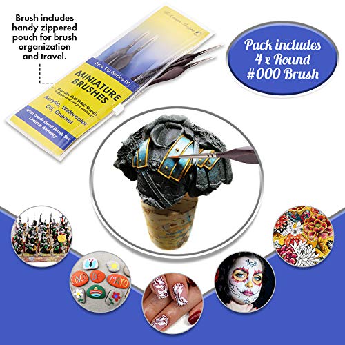 6 Miniature+Brushes+Paintbrushes+Watercolor+Acrylics