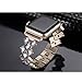 Secbolt Jewelry Bands Compatible with Apple Watch Band 38mm 40mm iwatch Series 5 4 3 2 1, Bling Stainless Steel Replacement Wristband, Champagne Gold