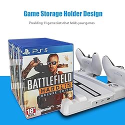 ECHZOVE PS5 Stand with Controller Charger and