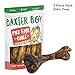 Baxter Boy Premium Roasted Pig Femur Bone Meaty Dog Treat Chew (Pack of 3) - 8” Dog Bone - Fresh Natural Gourmet Marrow Dog Treat Chew – Delicious and Tasty Smoked Flavor (3 Bones)