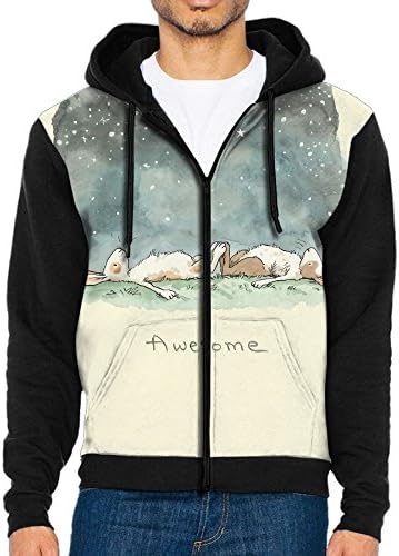 Hoodies Sweaters Men Long Sleeve Awsome Night Printed Pullover Hooded Sweatshirt With Pockets