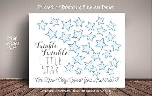 Twinkle Little Star Guestbook Alternative (choose the star color) - Nursery Art Print on Fine Art Paper - CHoose the size and number of stars