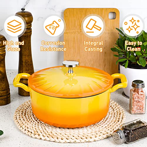 Enameled Bread Baking Pot MGKKT Enameled Cast Iron Dutch Oven - 5 Quart ...