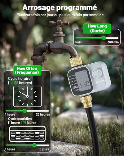 Unistyle Watering Timer | New Edition 2026 – Automatic Garden Watering, Simple and Intuitive Use, Brass Fitting, IP55 Protection Rating, Flexible Watering Programs