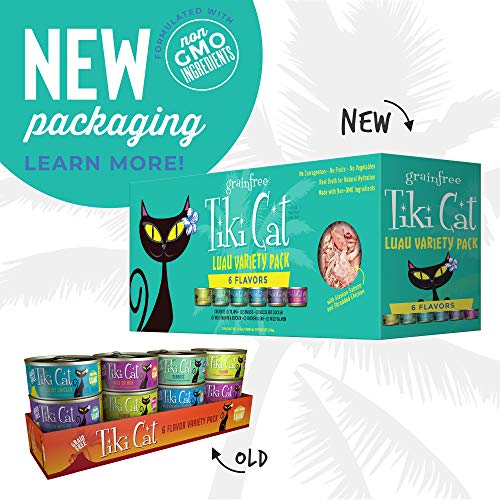 TIKI PETS Cat Luau Variety Pack Grain Free Canned Wet Cat Food, 2.8 oz