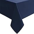 Hiasan Small Tablecloth for Square Tables - Waterproof and Spillproof Washable Fabric Table Cloth for Dining Room Kitchen Party (Navy Blue, 40 x 40 Inch)