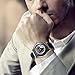 JewelryWe Novelty Quartz Wrist Watch with USB Electronic Rechargeable Windproof Cigarette Lighter for Men (Black)