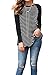 Adreamly Women's Black and White Striped Long Sleeve Baseball T Shirt Blouse Tunic Tops Black Medium