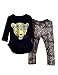 Kidlove Leopard Head Print T-shirt Skinny Legging Pants Girls Clothes Set Outfit