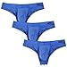 Ekouaer Men Briefs Underwear Ice Silk Wide Waistband Triangle Bikini Briefs 3 Pack, Blue, XL