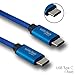 WiRoTech USB C Cable, Blue USB-C to USB-C Fast Charging Cable (1 Foot, Blue)