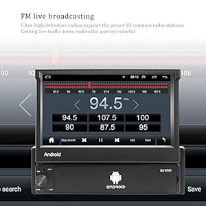 Autoradio Android 1 Din GPS con Bluetooth - Podofo 7 Pollici Estraibile Touchscreen Auto Radio 1G+16G GPS WiFi Bluetooth… - immagine 6