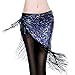 ROYAL SMEELA Belly Dance Hip Scarf Sequin Tassel Triangle Bellydance Hip Scarves Wrap Skirt Tribal Dancer Costumes for Women