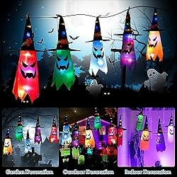 Halloween Decorations WindSock, 5 PCS Witch Hat