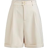 CIDER Bermuda Shorts for Women Elastic High Waisted Wide Leg Shorts Work Casual Dressy Shorts