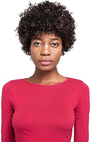 KEMY HAIR FASHION Short Curly Human Hair Wigs Afro Kinky Curly Africa America Women Wig Daily Full Brazilian Wigs For Black Women (F1B/30)