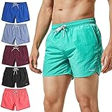 MaaMgic Mens Slim Fit Shorts Quick Dry Swim Trunks with Mesh Lining Male Bathing Suits,Medium(Waist:32