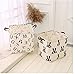 Leoyoubei 13 Inch Waterproof Coating Toy Storage Bin, Ramie Cotton Fabric Folding Laundry Hamper Bucket Storage Basket 2 Pack (Dot and Semicircle)