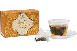 BLOSSOM RITUAL Honey Chamomile – Floral Oolong Tea Loose Leaf – 20 Natural Based Pyramid Bags – Serve Upto 60 cups – Support Metabolism & Better Sleep | 2.65oz