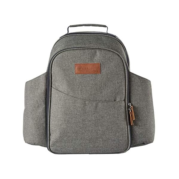 Tower-CC879023-Heritage-2-Person-Picnic-Bag-with-Tableware-Set-PEVA-Insulation-5L-Green-and-Tan Tower Coast & Country CC879023 Heritage 2-Person Picnic Bag with Tableware Set, PEVA-Insulation, 5L, Green and Tan