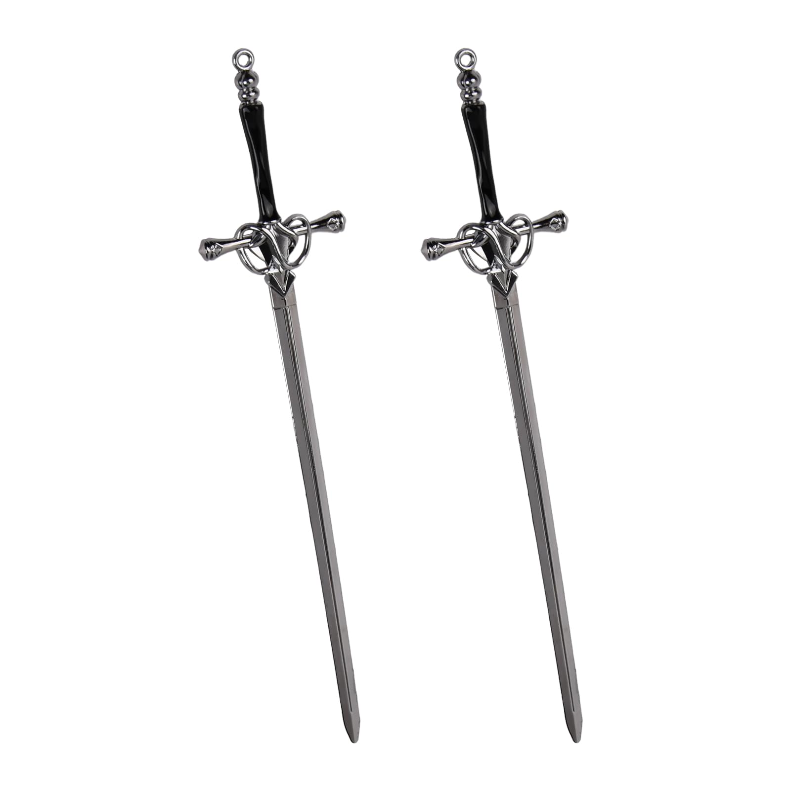Catime 2 Pcs Sword Hair Pins, Metal Hair Sticks, Black, 205 x 42 mm, 2 Count, Female, All Ages, Females (Girls to Adults), Gothic, Vintage Chinese Hairpin, Christmas