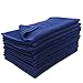 GOLD TEXTILES Navy Blue Salon Hand Towels Bulk (12 Pack,16x27 Inches) 100% Cotton, Quick Dry Easy Care - Non-Bleach Proof - Fade, Shrink Proof - Multipurpose & Durable Bath Hand Towels