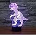 Borang Dinosaur Light Night Light Touch Table Desk Lamp,Borang 7 Colors Optical Illusion Lights with Acrylic Flat & ABS Base & USB Charger for Christmas Gifts