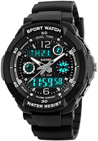 Kids Watch Sport Multi Function 30M Waterproof LED Alarm Stopwatch Digital Child Wristwatch for Boy Girl S- White