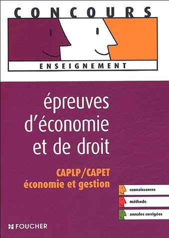 EPREUVES ECONOMIE DROIT CAPLP/CAPET ECO GEST (Ancienne édition) by (Paperback)