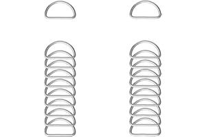 ZoloAJay 20pcs 3/4"(20mm) D Rings Welded Strong Metal Silver Semi-Circular D Ring for Pet Collars Hardware Bags Ring Buckle Strap Hand DIY Sewing Accessories